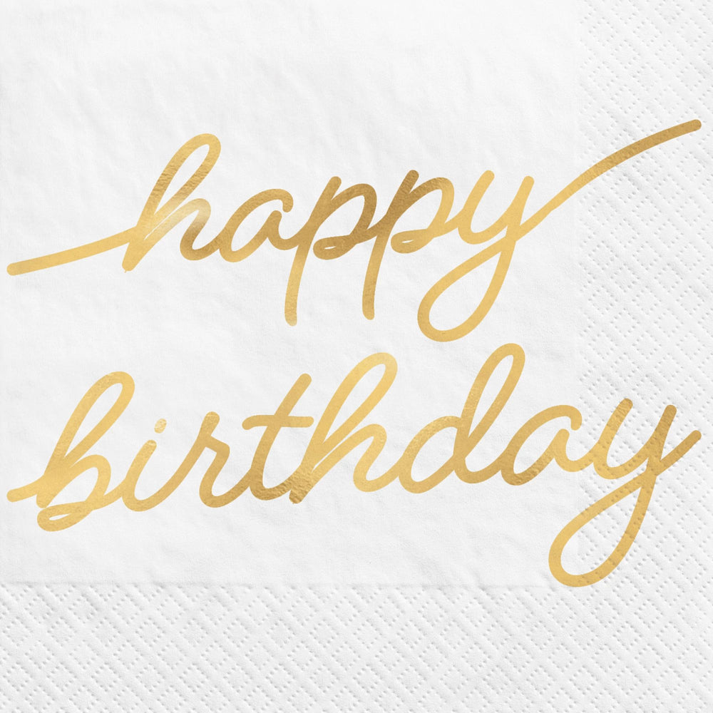 Golden Age Birthday Beverage Napkin 16ct