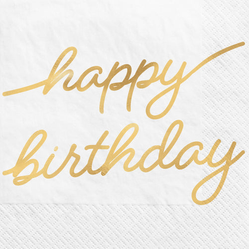 Golden Age Birthday Beverage Napkin 16ct