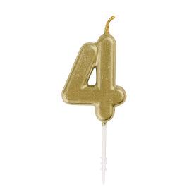 Gold Numeral 4 Birthday Candles  | Candles