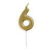 Gold Numeral 6 Birthday Candles  | Candles