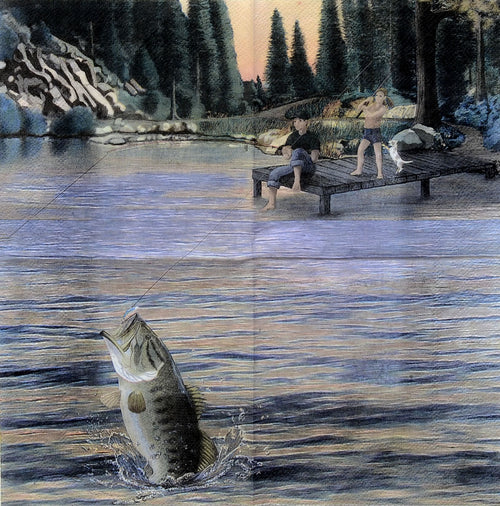 Gone Fishin' Beverage Napkin 16ct | Retirement