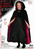 Black hooded cape colored red lining