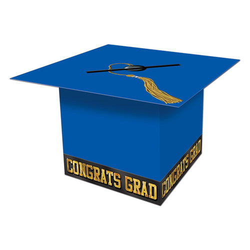 Grad Cap Card Box - Blue