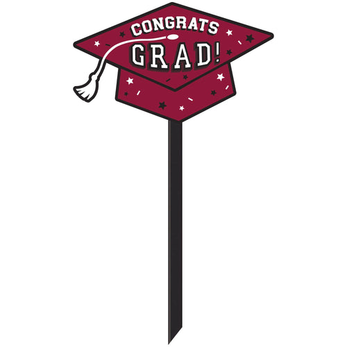 Grad Lawn Sign - Maroon