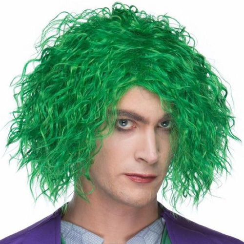 Chin length green wig