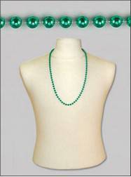 Green Mardis Gras Beads - 1 dozen