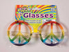 Rainbow plastic peace sign hippie glasses