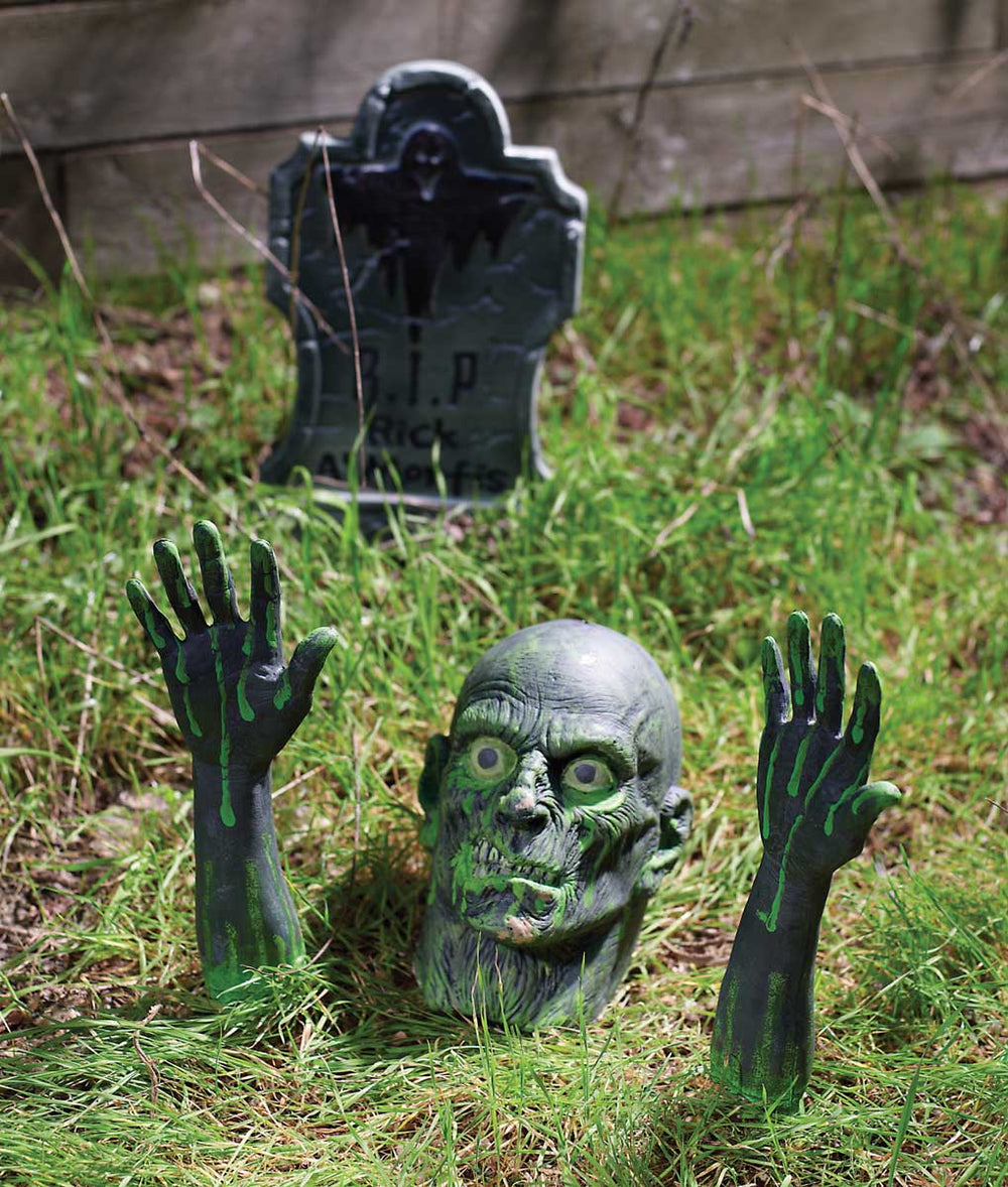 Zombie head and hands