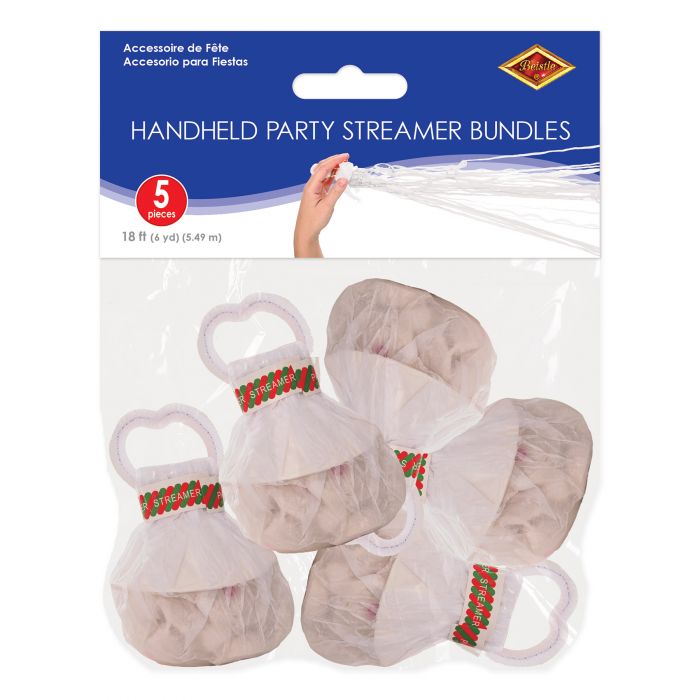 White Handheld Party Streamer Bundles