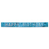 Happy Birthday Blue Metallic Fringe Banner