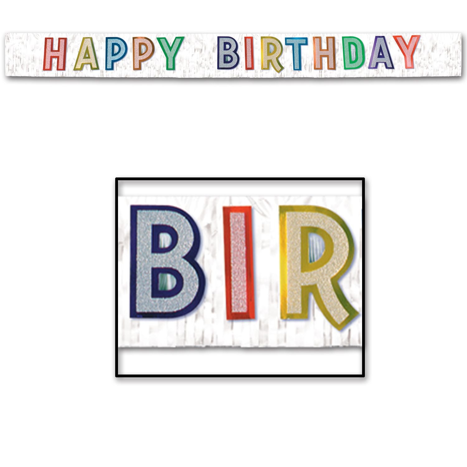 Happy Birthday Colorful Metallic Fringe Banner