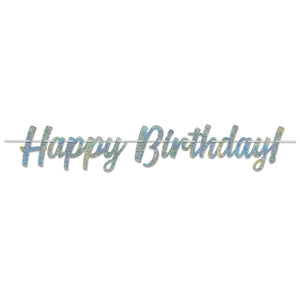 Happy Birthday Glittered Streamer