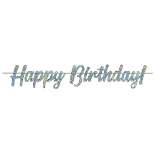 Happy Birthday Glittered Streamer