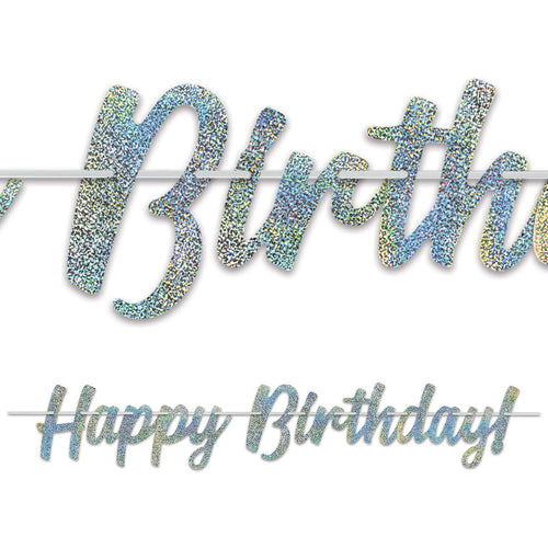 Happy Birthday Glittered Streamer