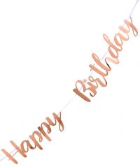 Happy Birthday Rose Gold Letter Banner
