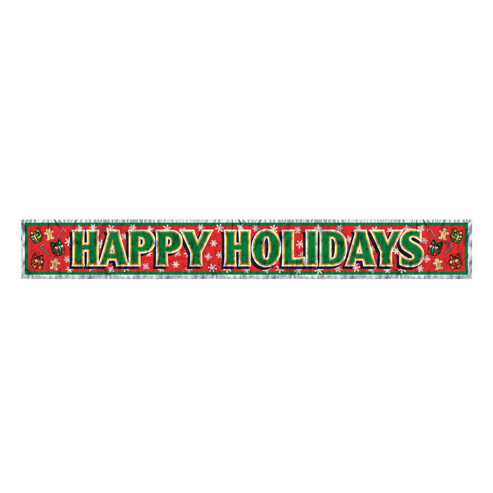 Happy Holidays Metallic Fringe Banner