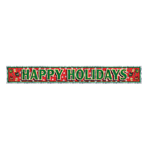 Happy Holidays Metallic Fringe Banner