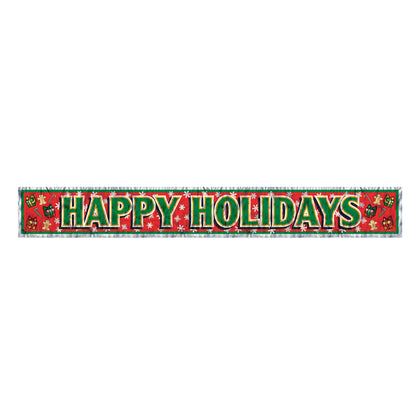 Happy Holidays Metallic Fringe Banner