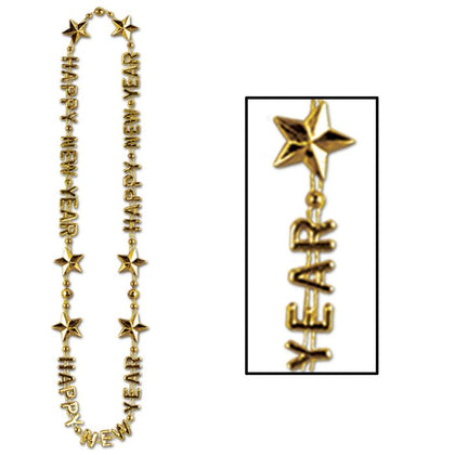 Gold Happy New Year Beads