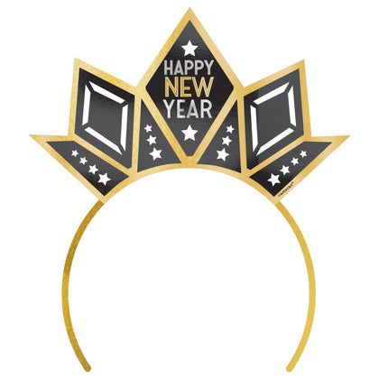 Happy New Year Tiara - Black, Silver, Gold