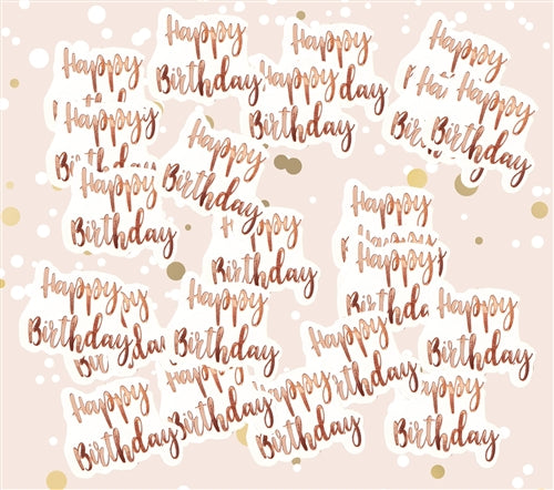 Large Rose Gold Happy Birthday Confetti