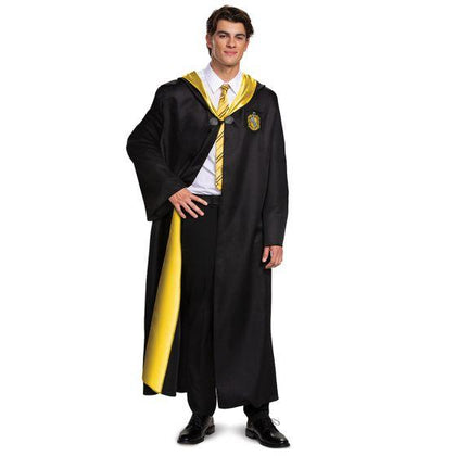Black robe with yellow accents and emblem