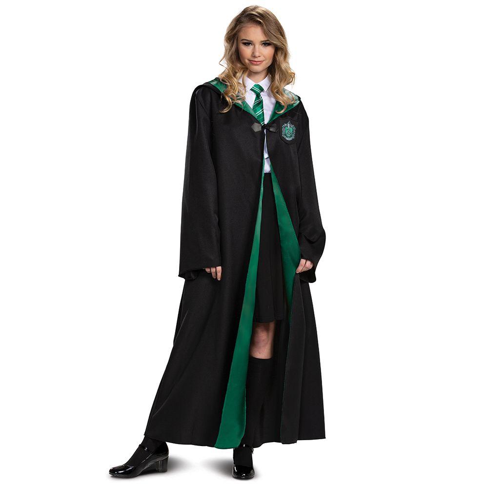 Black robe with green accents and emblem