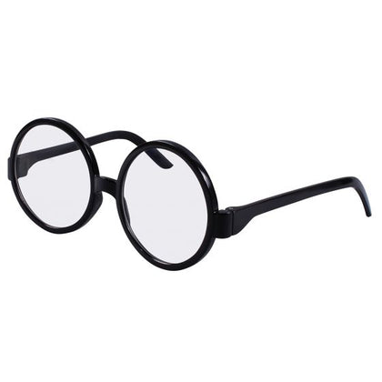 Black round frame glasses