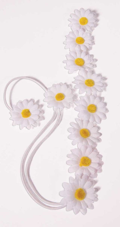 White daisy headband with ties