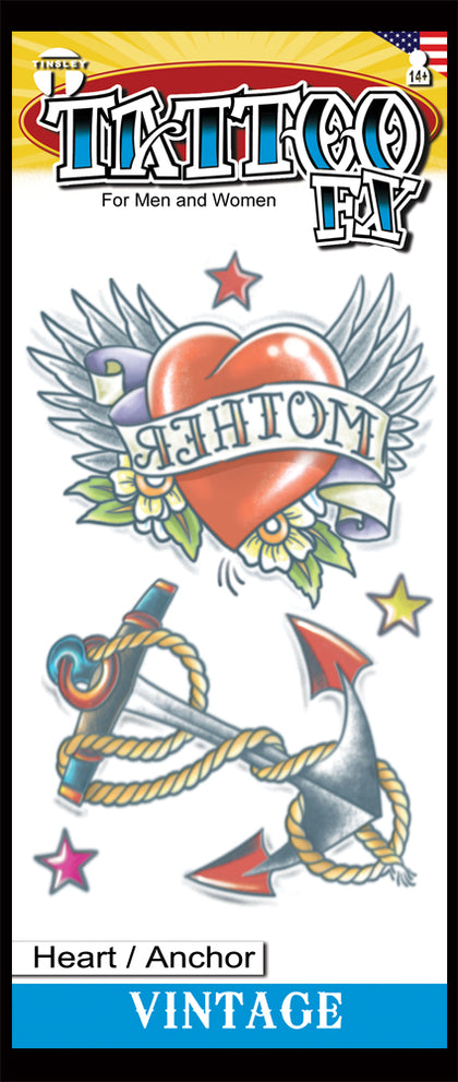 Heart/Anchor 1950 – Vintage Temporary Tattoo