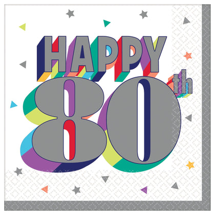 80th Birthday Napkins | Milestone Birthday