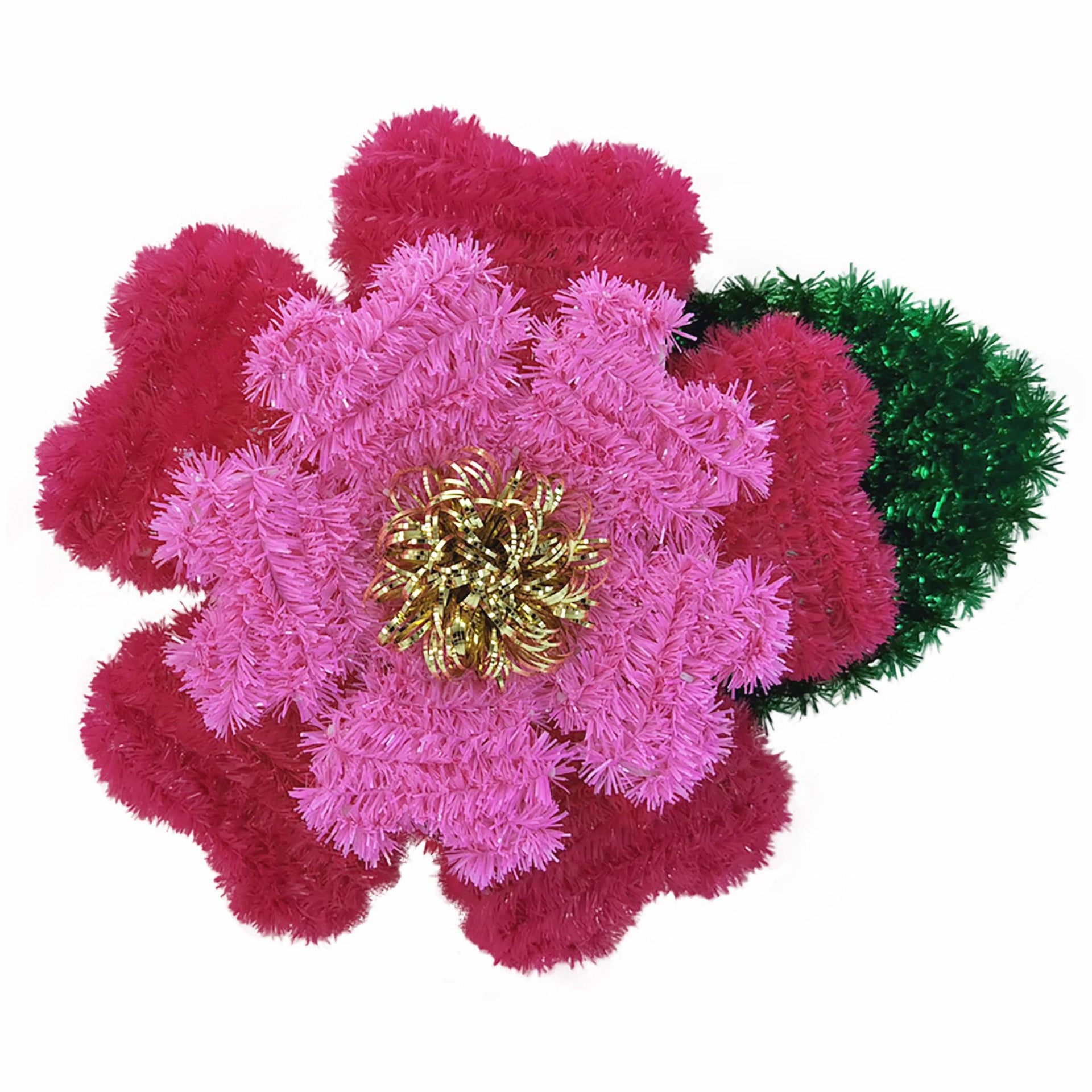 Bright floral hibiscus tinsel decoration