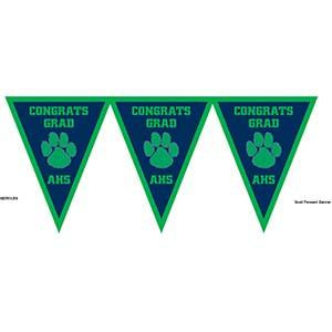 High School Logo and Colors Congrats Pennant Banner