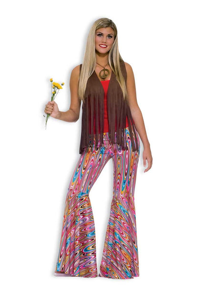 The Groovy 60's Adult Women Hippie Bell Bottoms Costume Accessories Pants  SM-MD