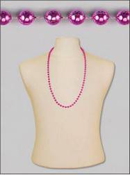 Hot Pink Mardis Gras Beads - 1 dozen
