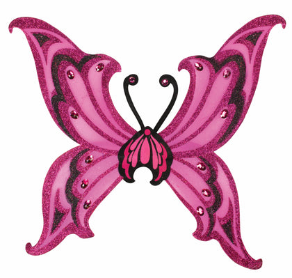 Glitter hot pink and black wings