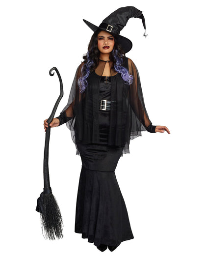 Witch hat with dangling spider included