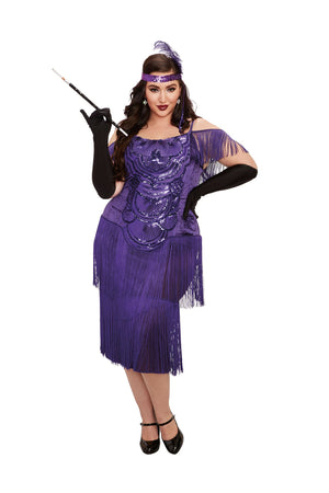 plus size purple flapper