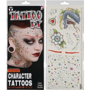 Illustrated Costume Face Tattoo Kit | Tinlsey Transfers
