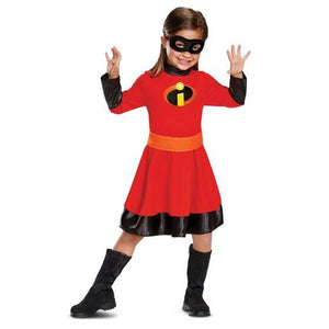 Dress with belt and eye mask