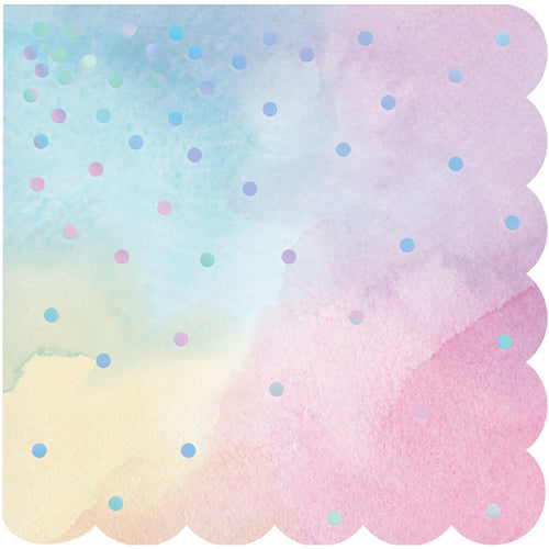 Iridescent Shaped Beverage Napkin 16ct
