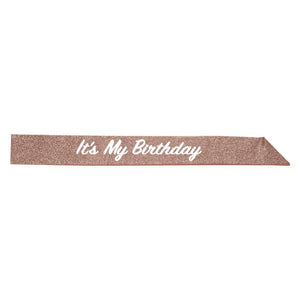 It's My Birthday Glittered Sash