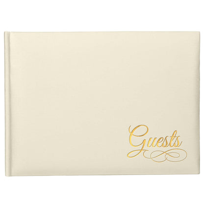 Ivory Paper Guest Book with Gold Detail