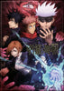 Jujutsu Kaisen Key Art 3 Group on Red Key Art Magnet