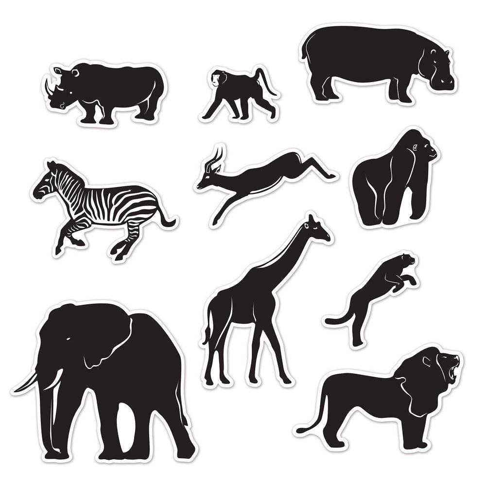 Jungle Animal Silhouette Cutouts