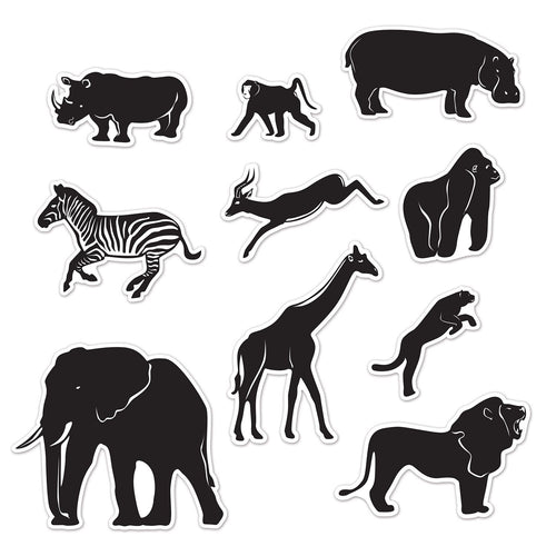Jungle Animal Silhouette Cutouts