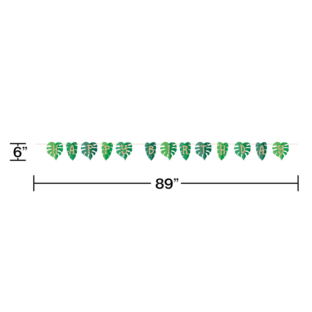 Jungle Leaf Happy Birthday Banner | Kid's Birthday