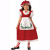 Red and White Dress with Bonnet