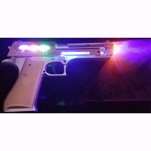 8" LED Plated Laser Pistol Gold -CoolGlow (AU211)