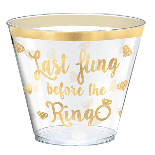 Last Fling Before The Ring 9oz. Plastic Tumblers 30ct | Bridal Shower